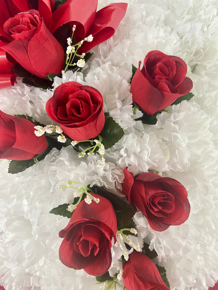 Heart Shaped Cemetery Grave Floral Arrangement for Sympathy